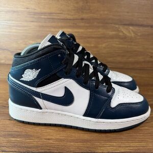 Air Jordan 1 Mid "Armory Navy" - GS 5.5Y (Women US 7) Leather Sneakers Shoes